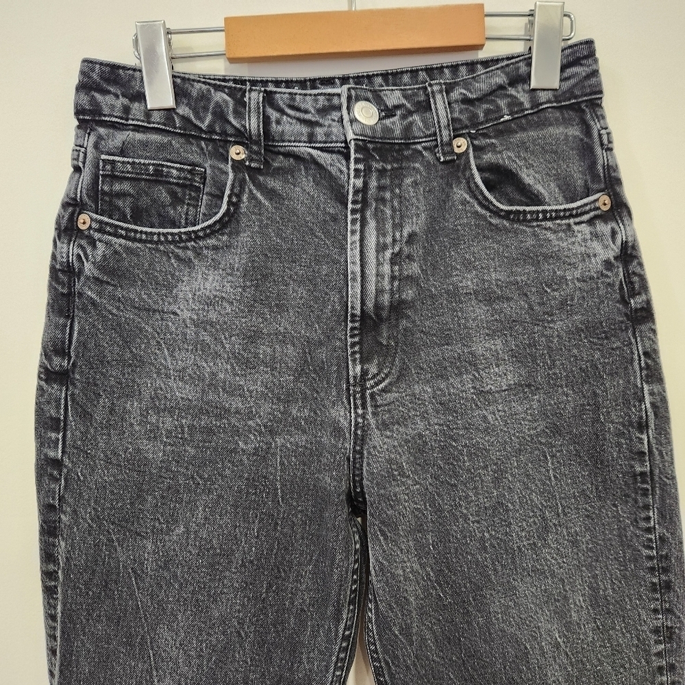 ZARA Jeans Womens Size 8 Black Skinny Leg Denim Stretch High Rise Zip Closure - Picture 2 of 12